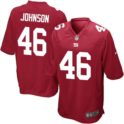 Men's Game Will Johnson Nike Jersey Red Alternate - #46 NFL New York Giants